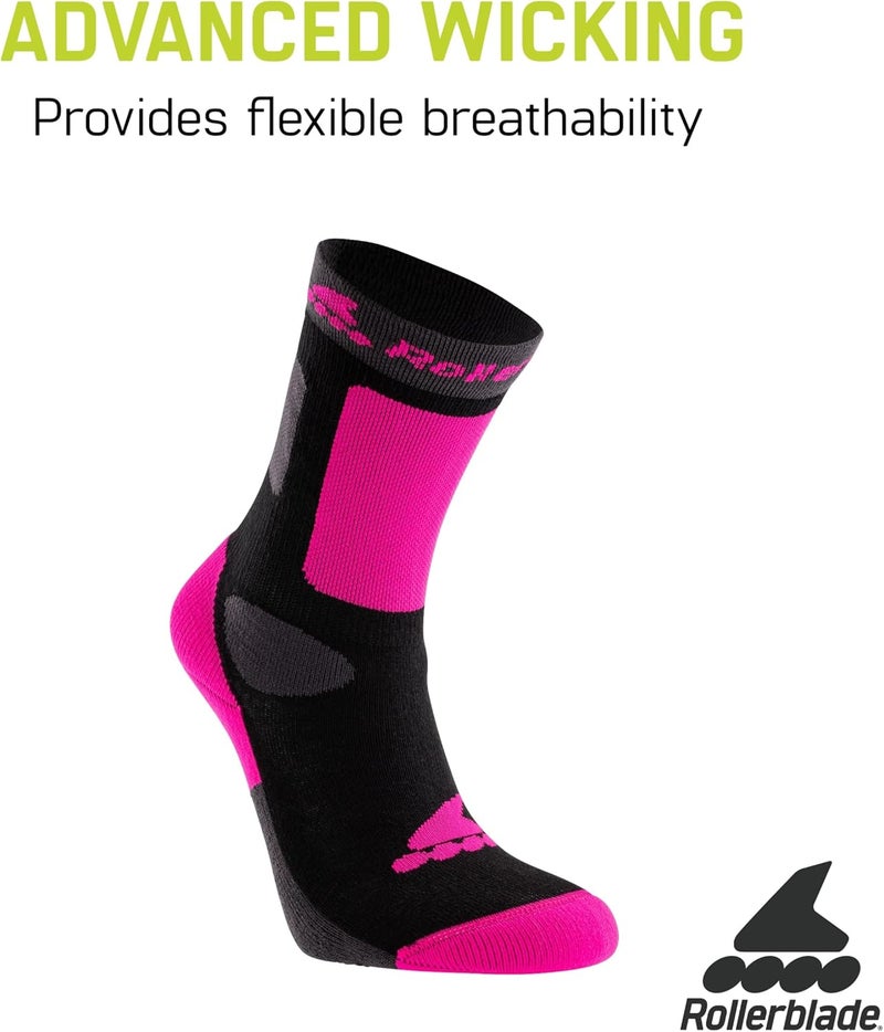 ROLLERBLADE boys Kids Socks, Black and Green - Image 2